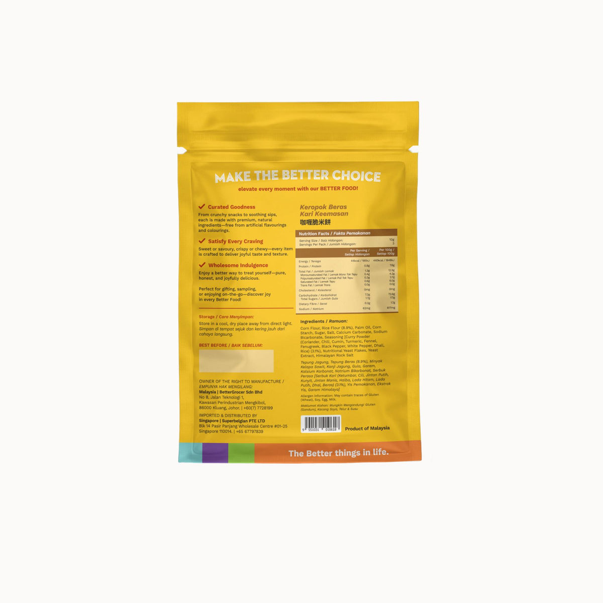 Better Gourmet Golden Curry Rice Crisps 30g