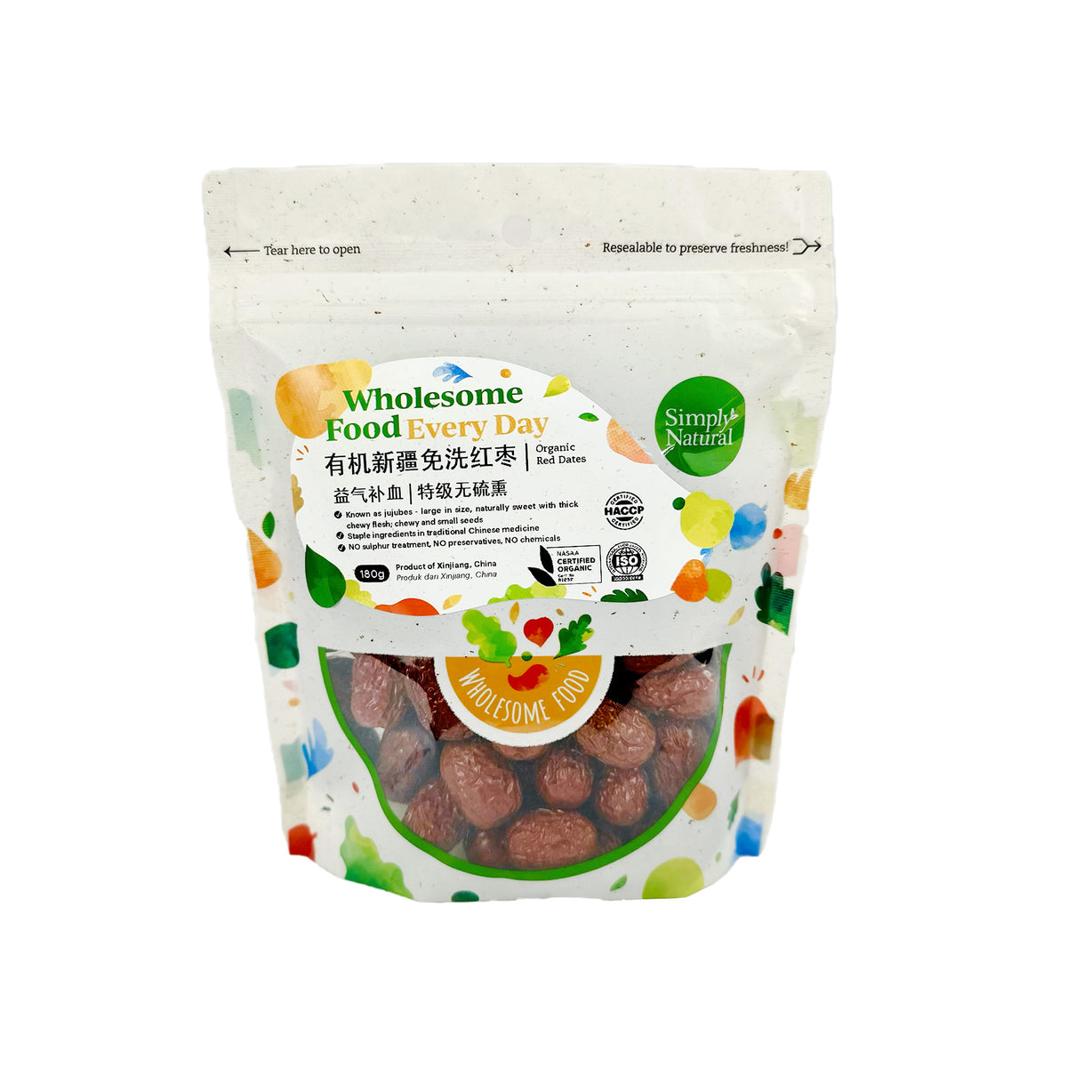 Simply Natural Organic Red Dates 180g
