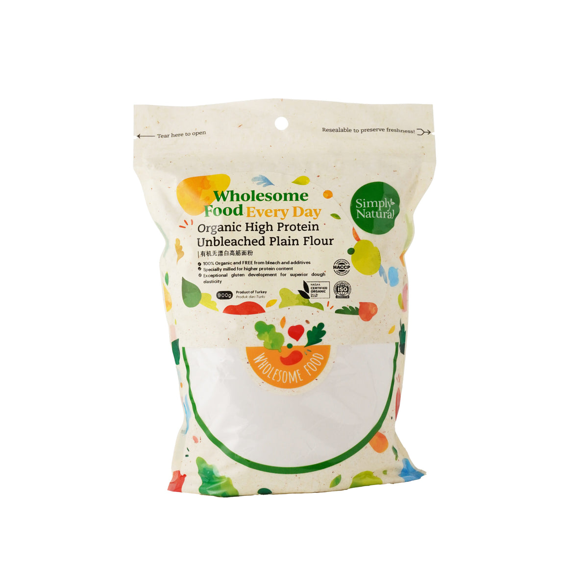 Simply Natural Organic High Protein Unbleached Plain Flour 900g