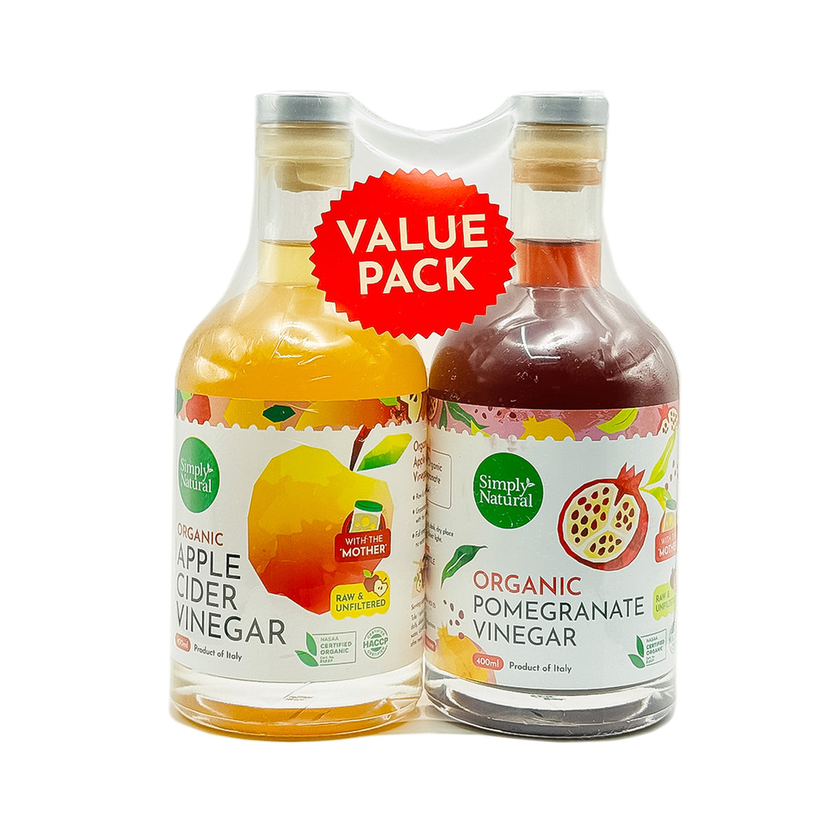 Simply Natural Organic Vinegar Zesty Set 2x400ml