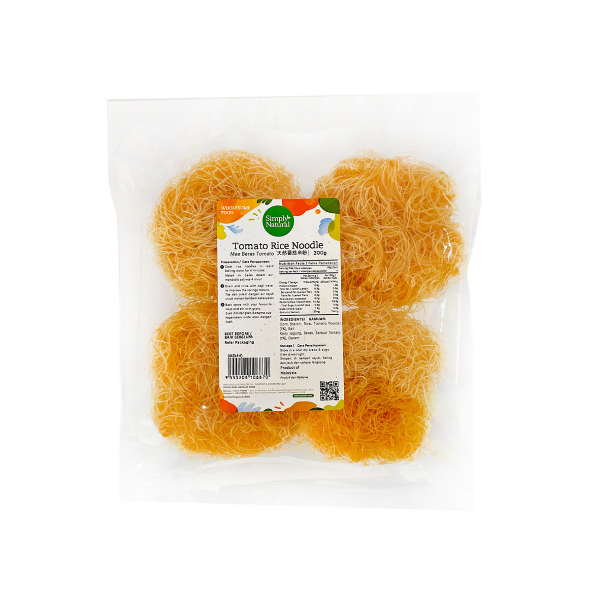 Simply Natural Rice Noodle Tomato 200g