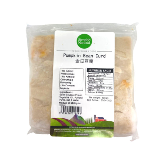 [FROZEN] Simply Natural Pumpkin Bean Curd (Tofu / Beancurd) 400g