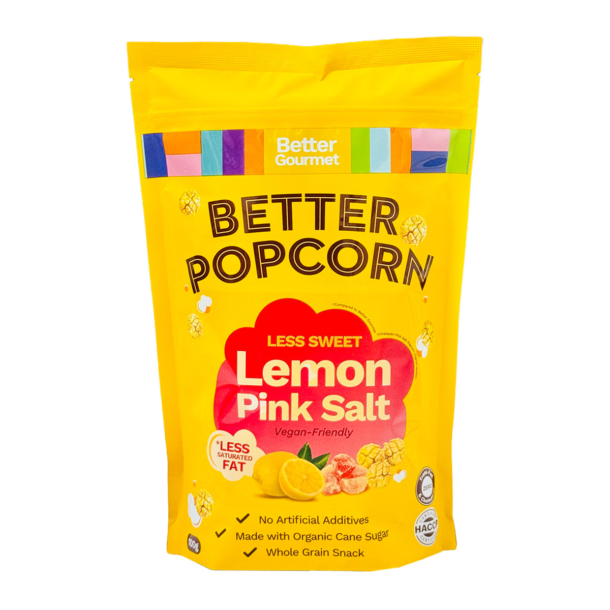 Better Gourmet Better Less Sweet Lemon Pink Salt Popcorn 100g