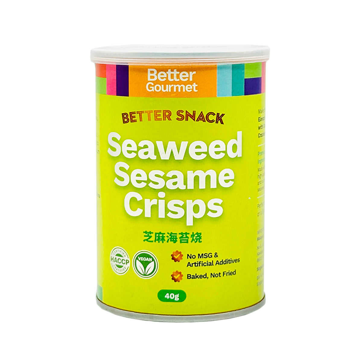 Better Gourmet Better Snack Seaweed Sesame Crisps 40g