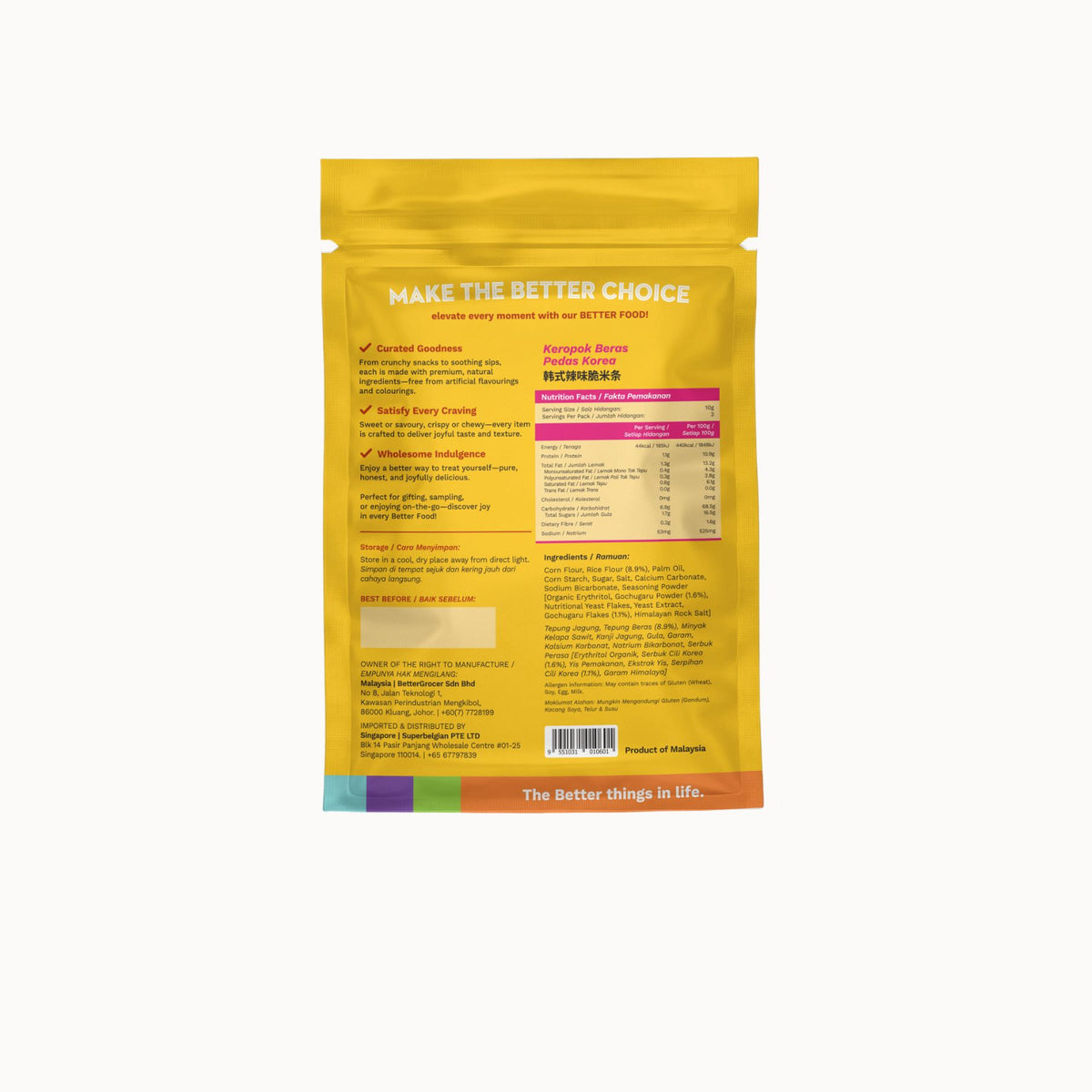 Better Gourmet Korean Spicy Penne Cracker 30g