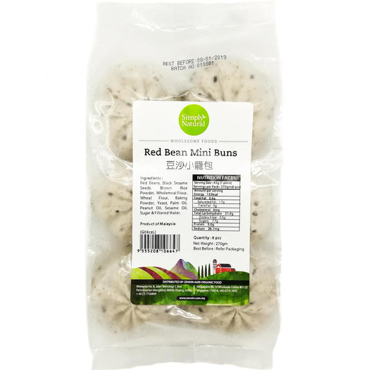 Simply Natural Frozen Red Bean Mini Buns 6x45g
