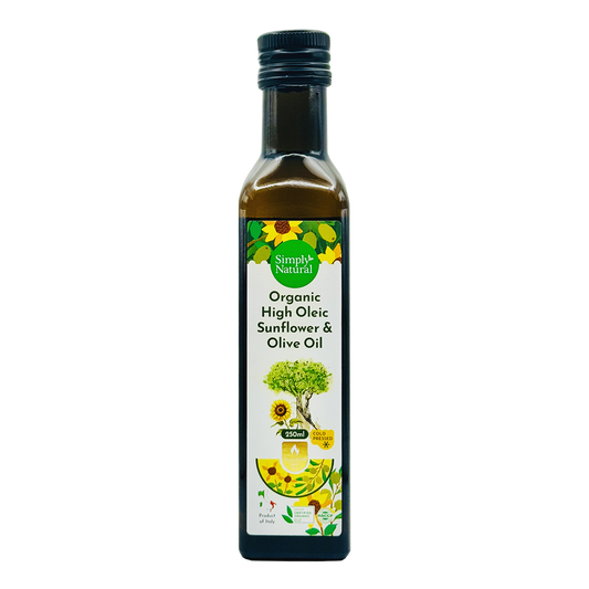 Simply Natural Cold Pressed Organic High Oleic Sunflower & Olive Oli 250ml Italy