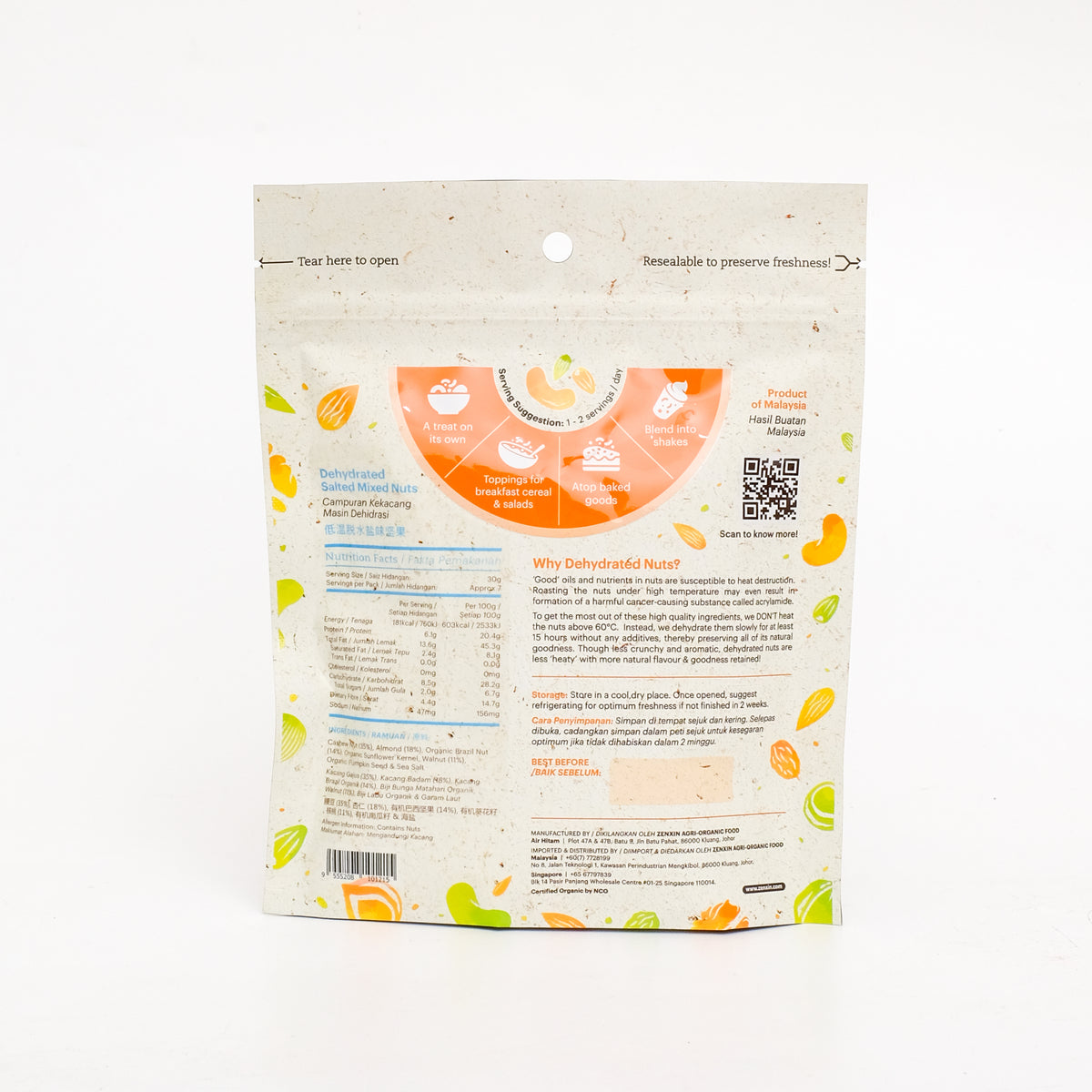 Simply Natural Dehydrated Salted Mixed Nuts 220g