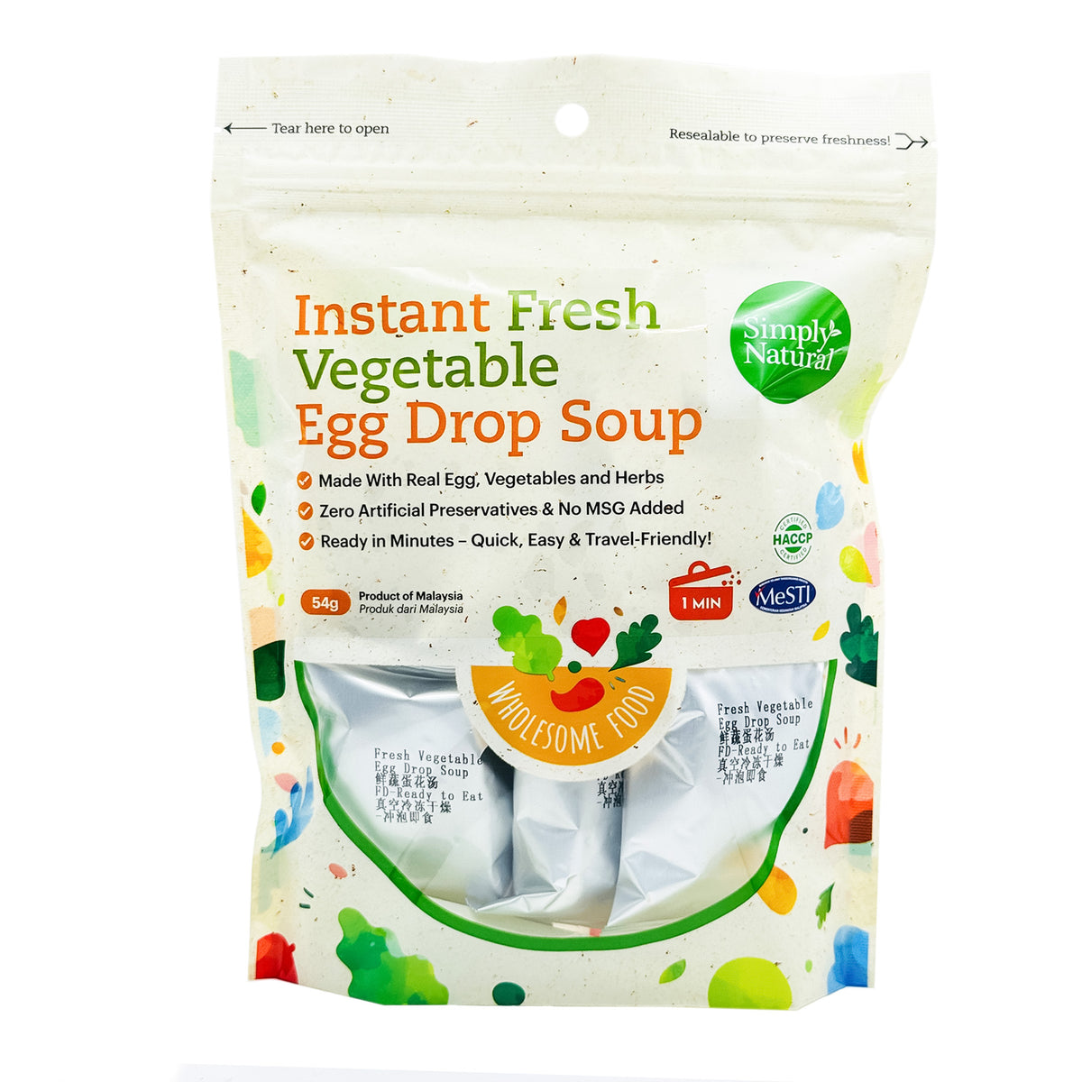 Simply Natural Instant Fresh Vegetables Egg Drop Soup 54g