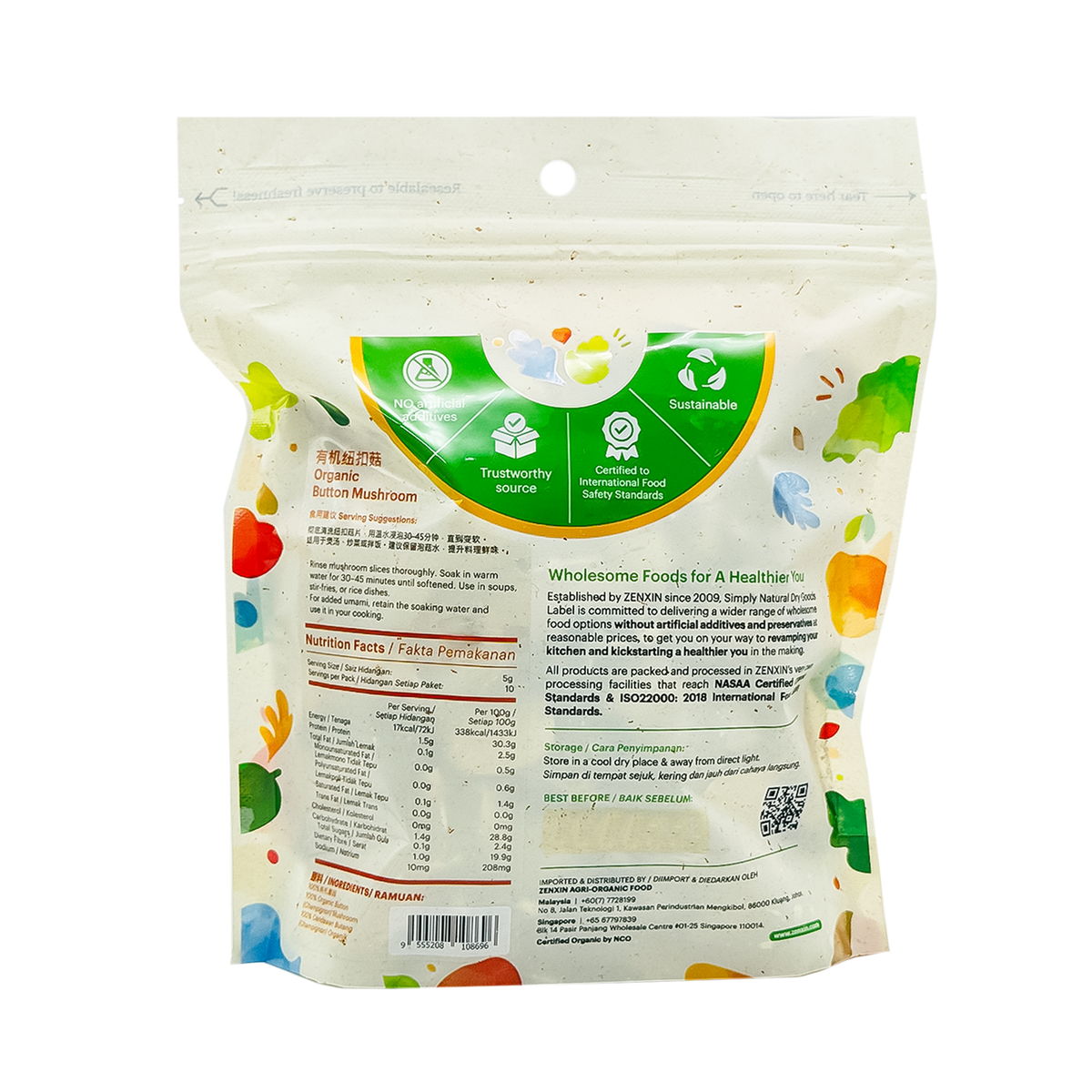 Simply Natural Organic Button Mushroom 50g