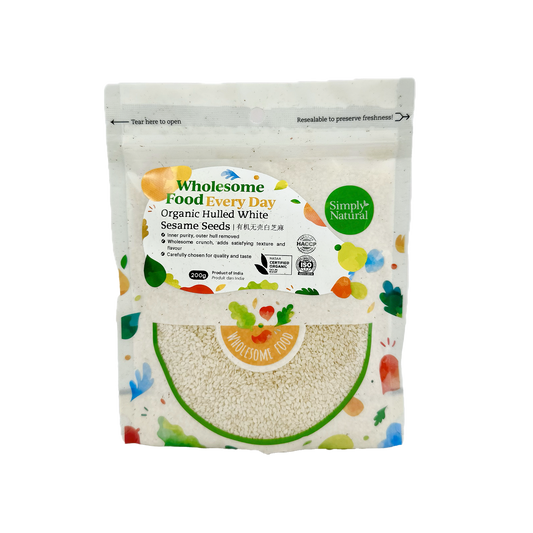 Simply Natural Organic Hulled White Sesame Seeds 200g