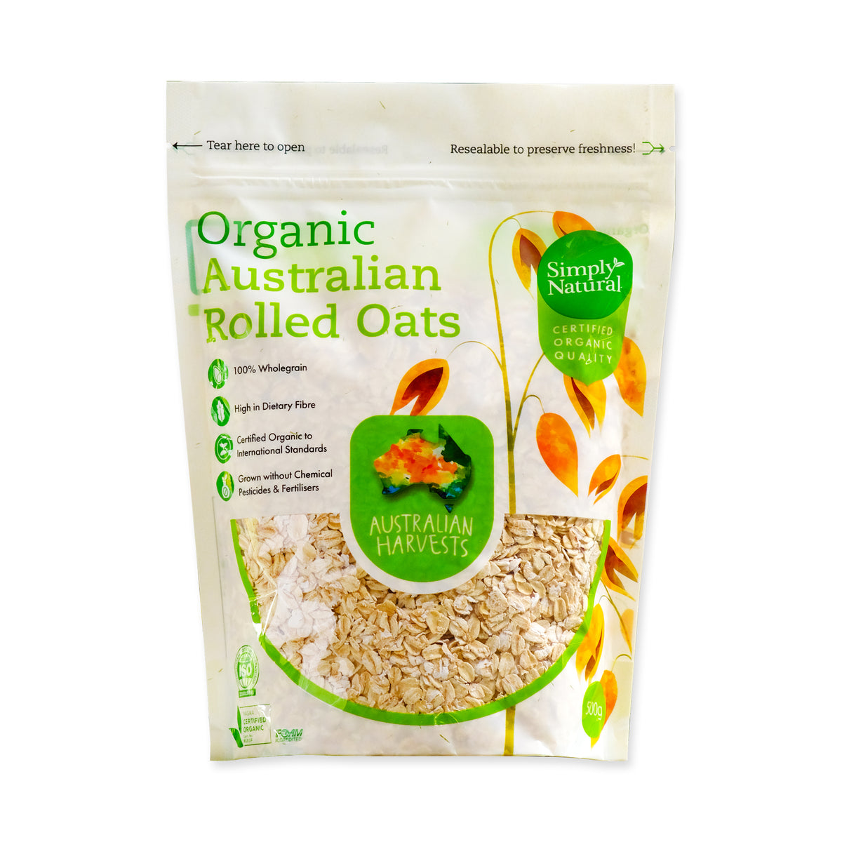 Organic Australian Rolled Oats 500g