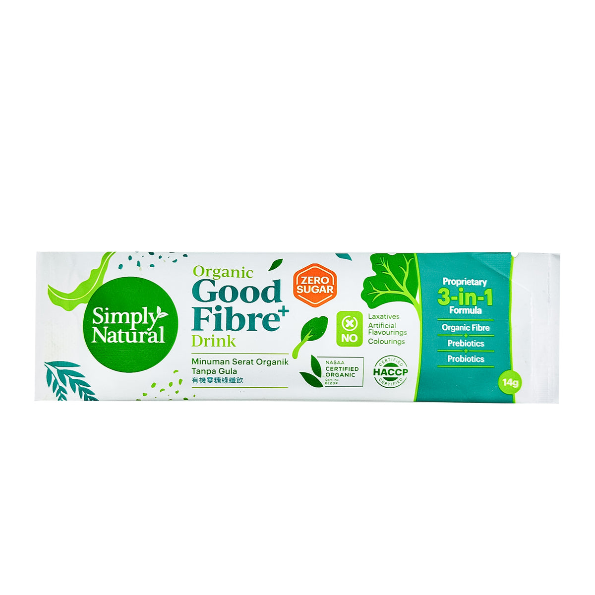 Simply Natural Organic Good Fibre Drink+ Zero Sugar (14g x 15 sachets) 210g
