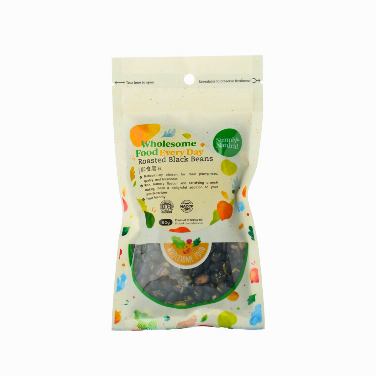 Simply Natural Roasted Black Beans 80g
